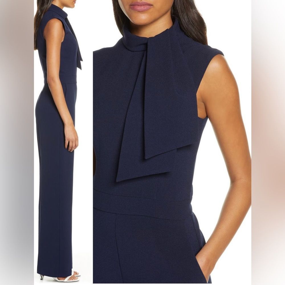 NWT Harper Rose Scarf neck crepe jumpsuit size 4